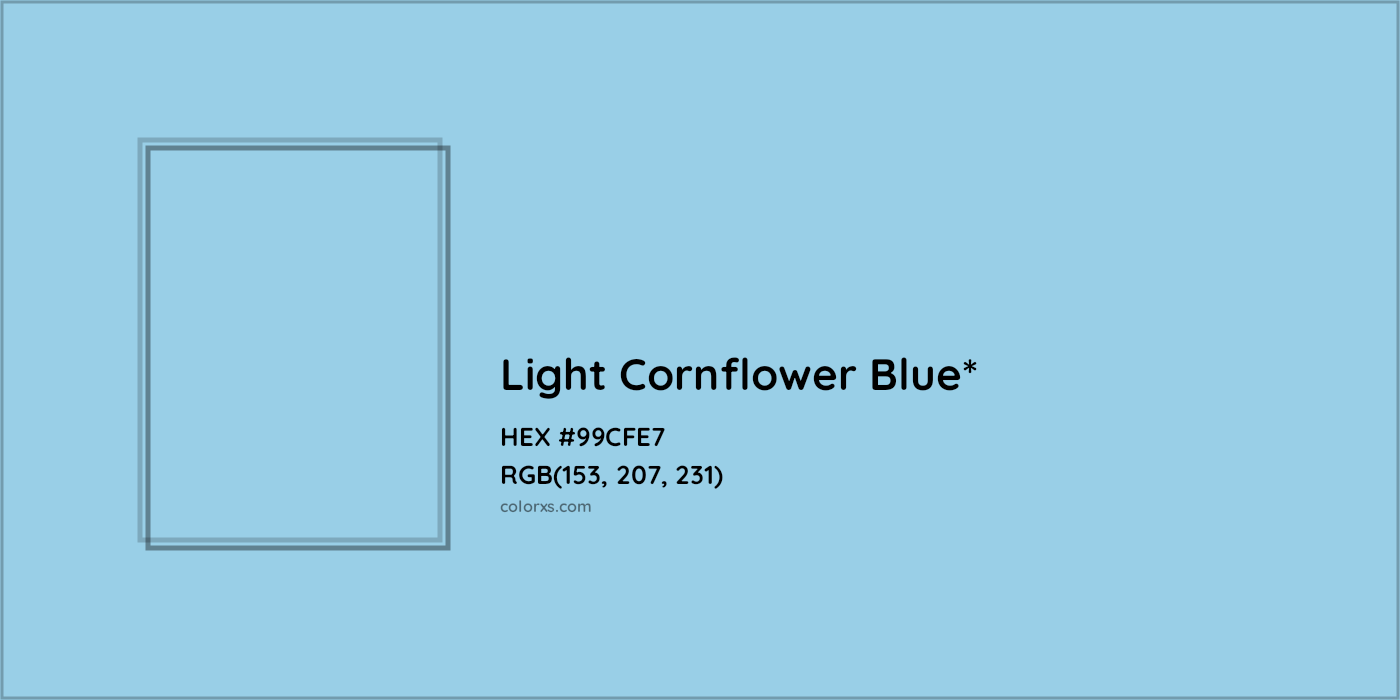 HEX #99CFE7 Color Name, Color Code, Palettes, Similar Paints, Images