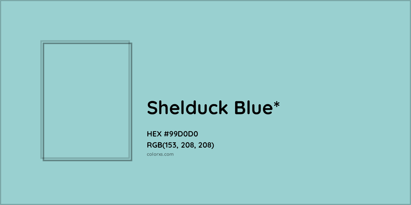 HEX #99D0D0 Color Name, Color Code, Palettes, Similar Paints, Images