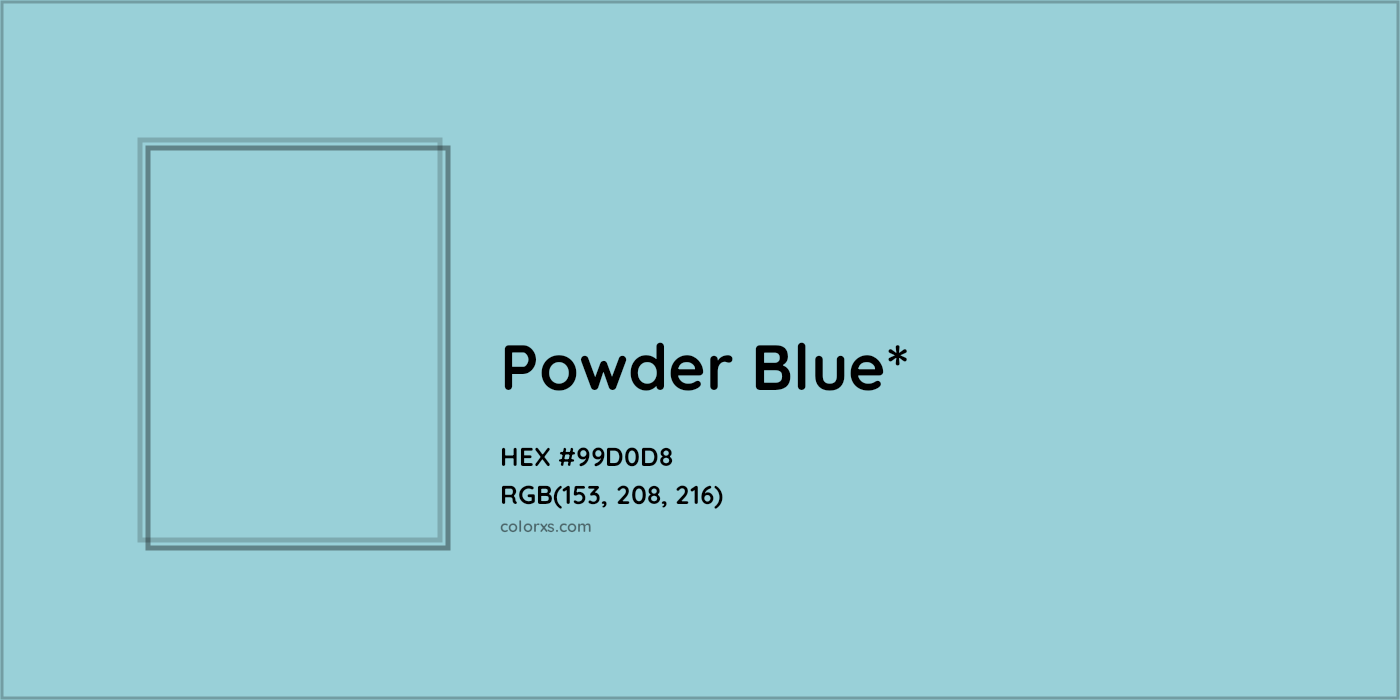 HEX #99D0D8 Color Name, Color Code, Palettes, Similar Paints, Images