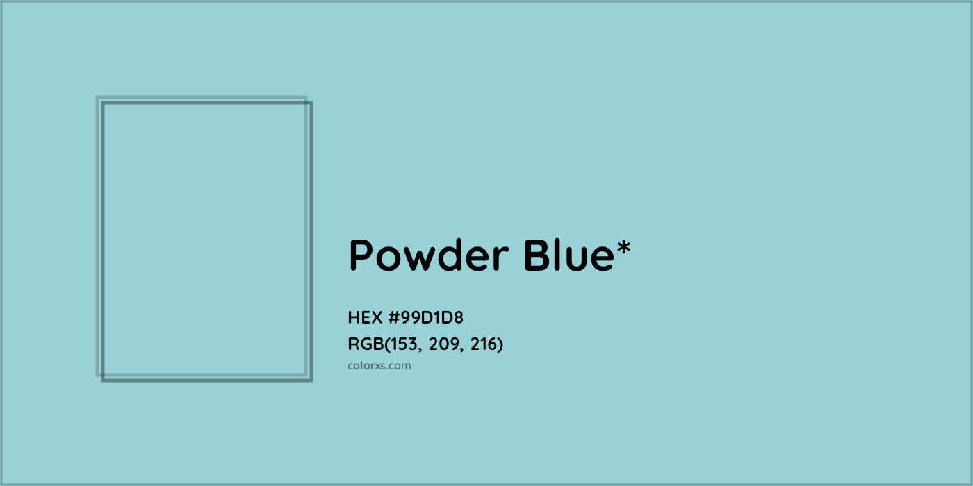 HEX #99D1D8 Color Name, Color Code, Palettes, Similar Paints, Images