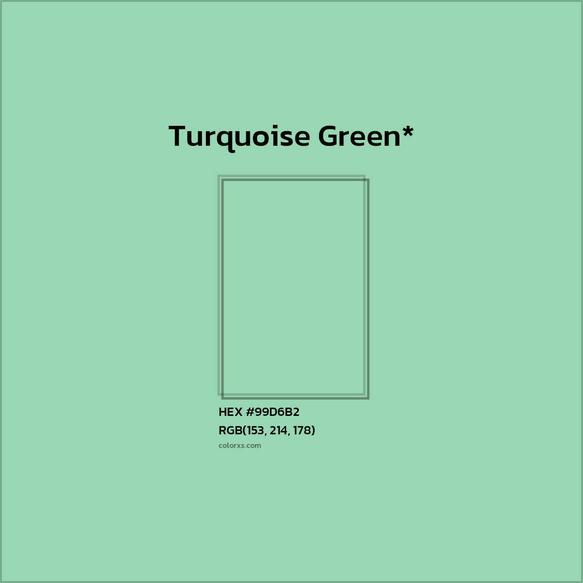 HEX #99D6B2 Color Name, Color Code, Palettes, Similar Paints, Images
