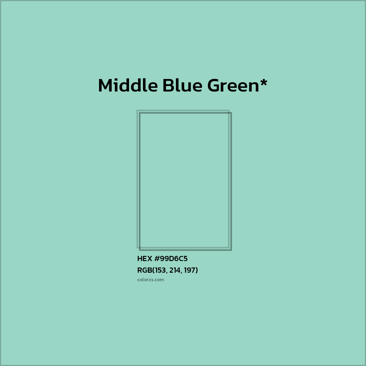 HEX #99D6C5 Color Name, Color Code, Palettes, Similar Paints, Images