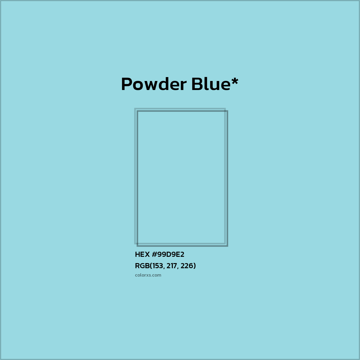 HEX #99D9E2 Color Name, Color Code, Palettes, Similar Paints, Images
