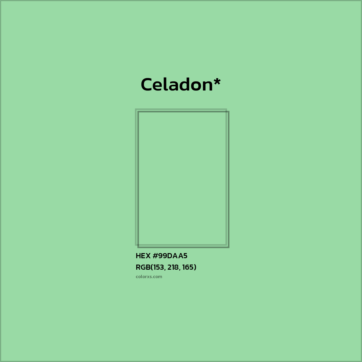 HEX #99DAA5 Color Name, Color Code, Palettes, Similar Paints, Images