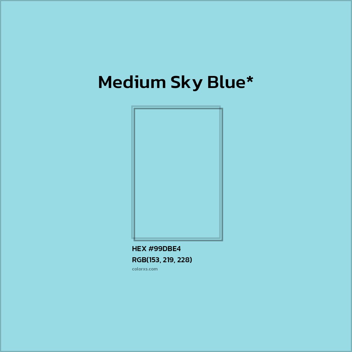 HEX #99DBE4 Color Name, Color Code, Palettes, Similar Paints, Images