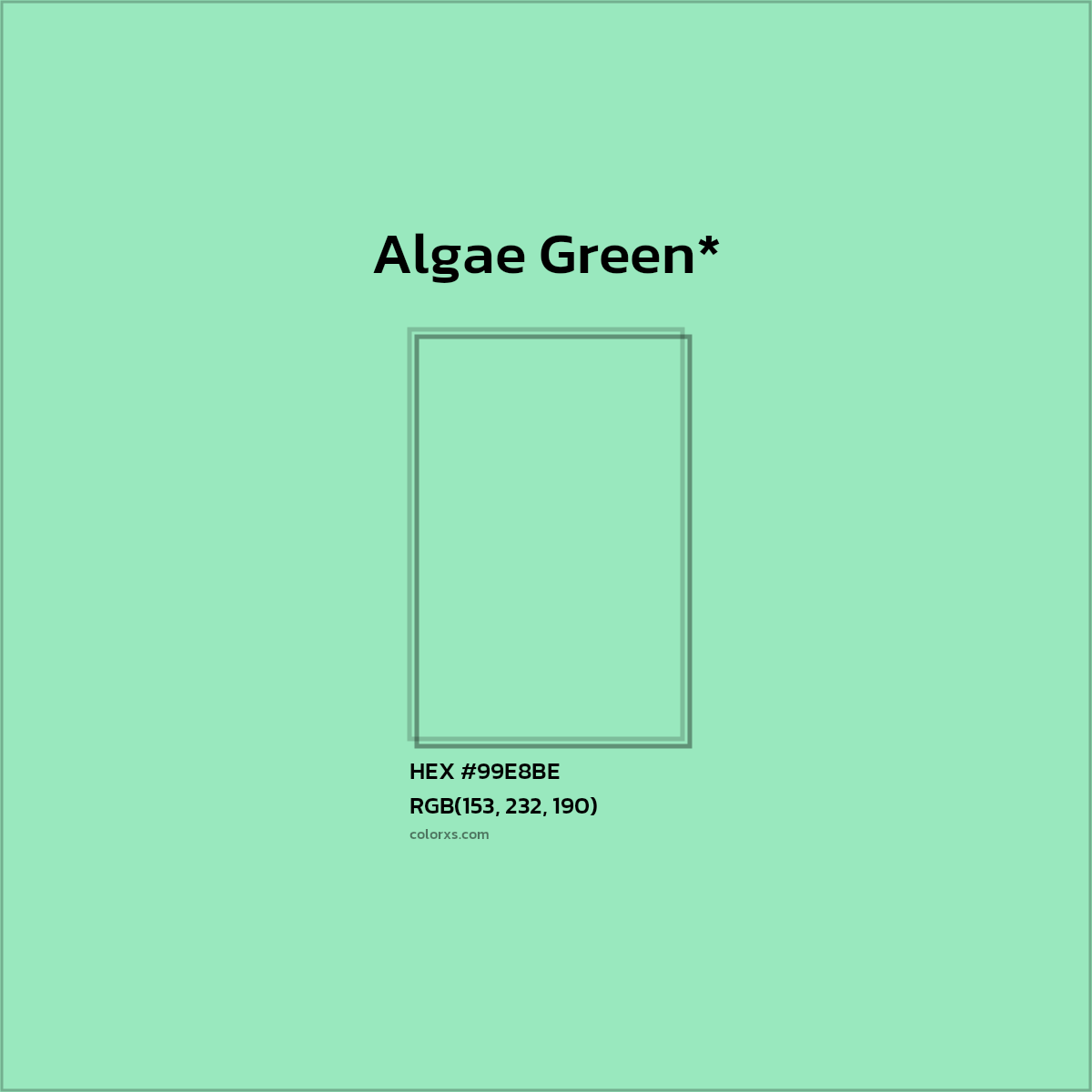 HEX #99E8BE Color Name, Color Code, Palettes, Similar Paints, Images