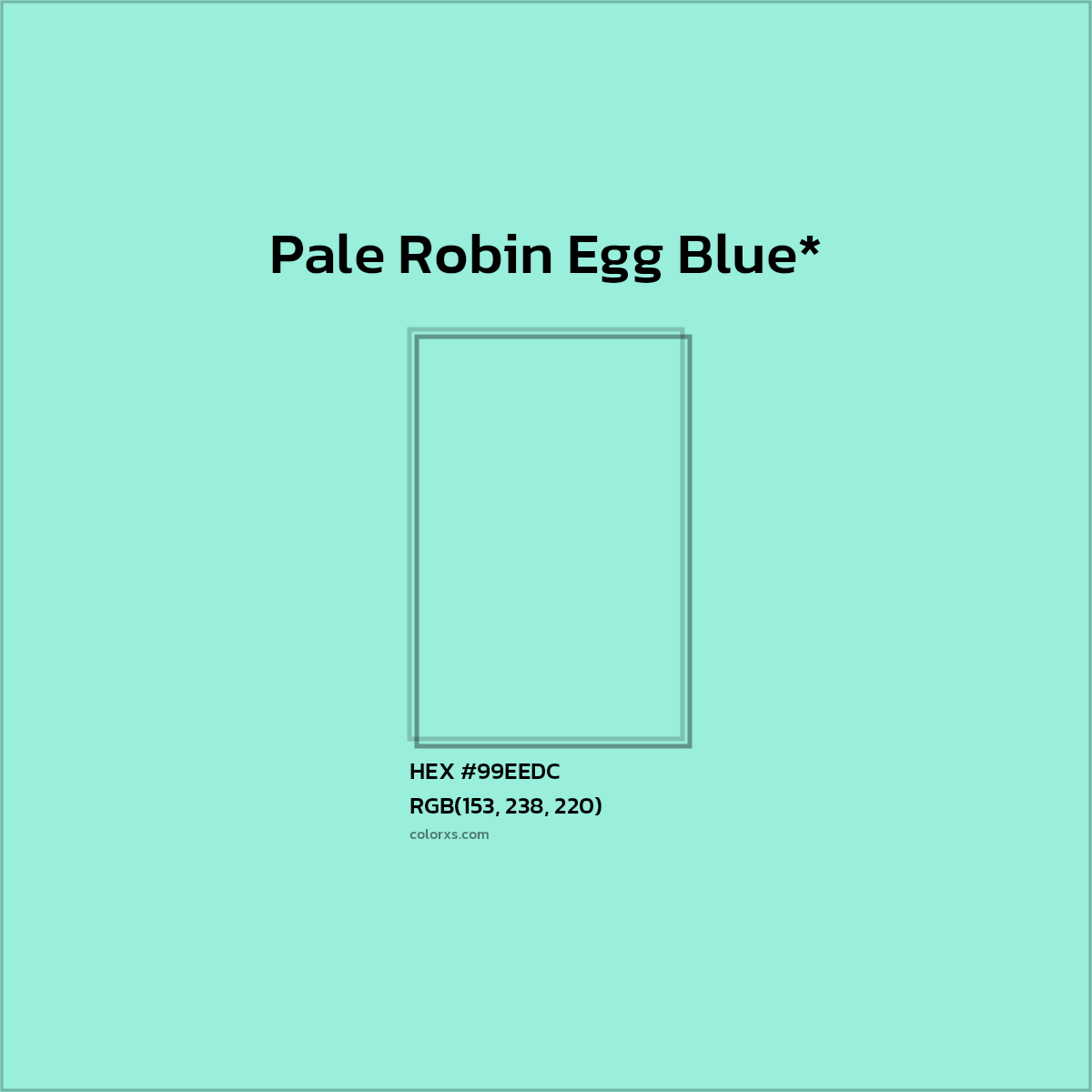 HEX #99EEDC Color Name, Color Code, Palettes, Similar Paints, Images