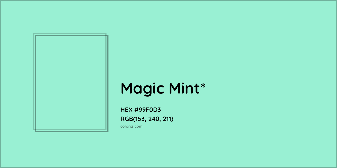 HEX #99F0D3 Color Name, Color Code, Palettes, Similar Paints, Images