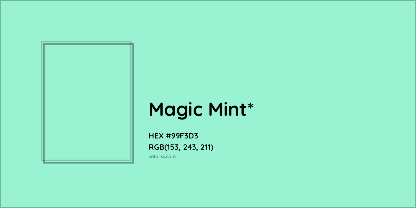 HEX #99F3D3 Color Name, Color Code, Palettes, Similar Paints, Images
