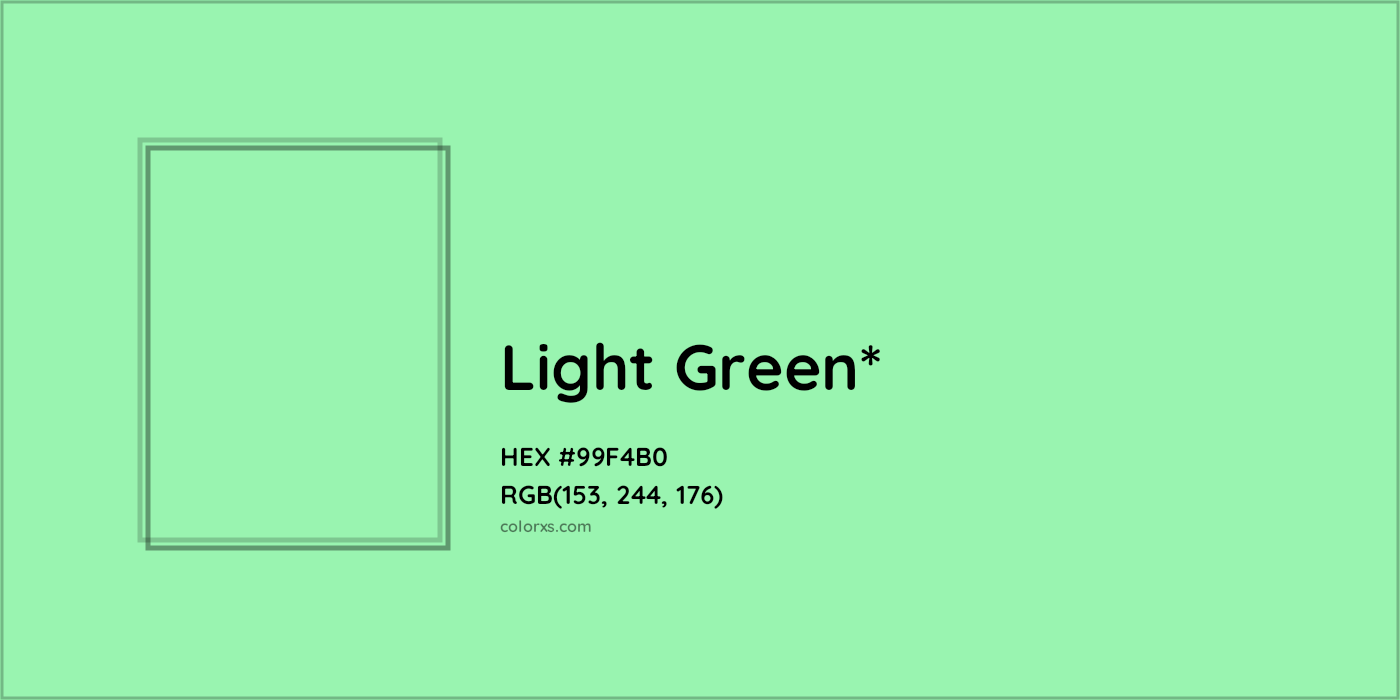HEX #99F4B0 Color Name, Color Code, Palettes, Similar Paints, Images