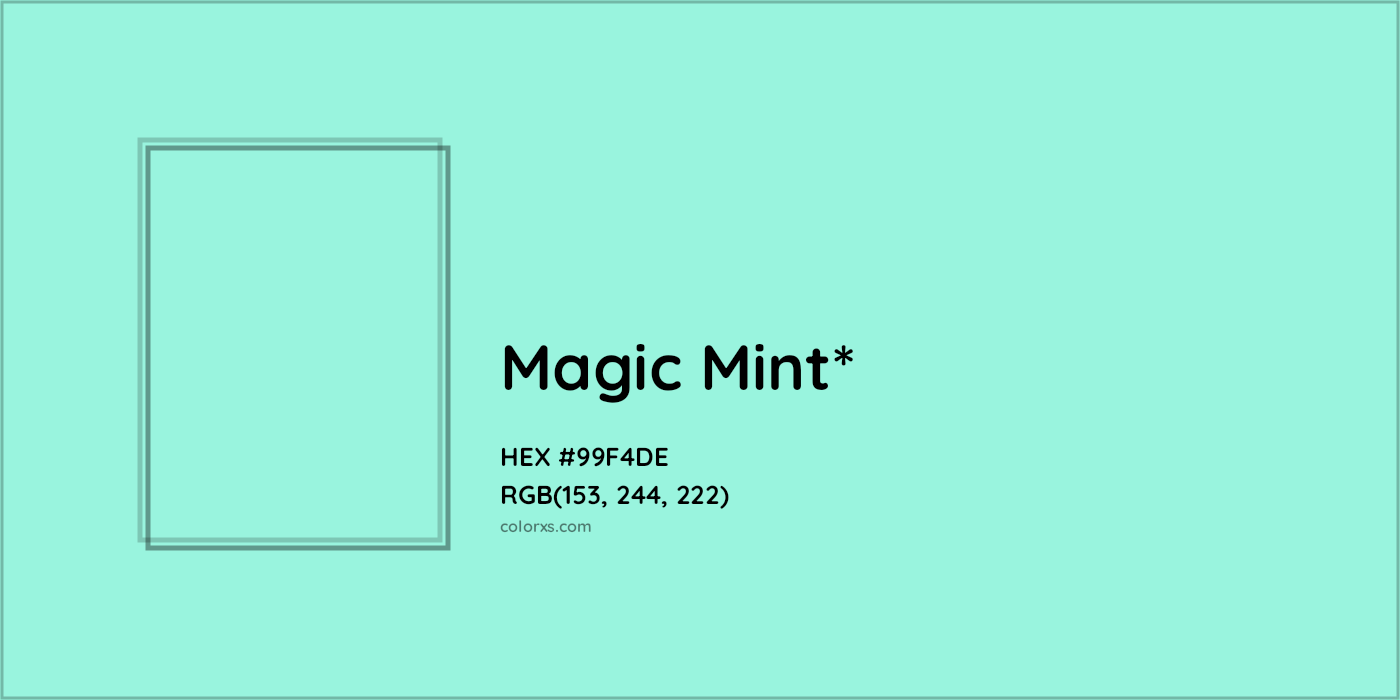 HEX #99F4DE Color Name, Color Code, Palettes, Similar Paints, Images