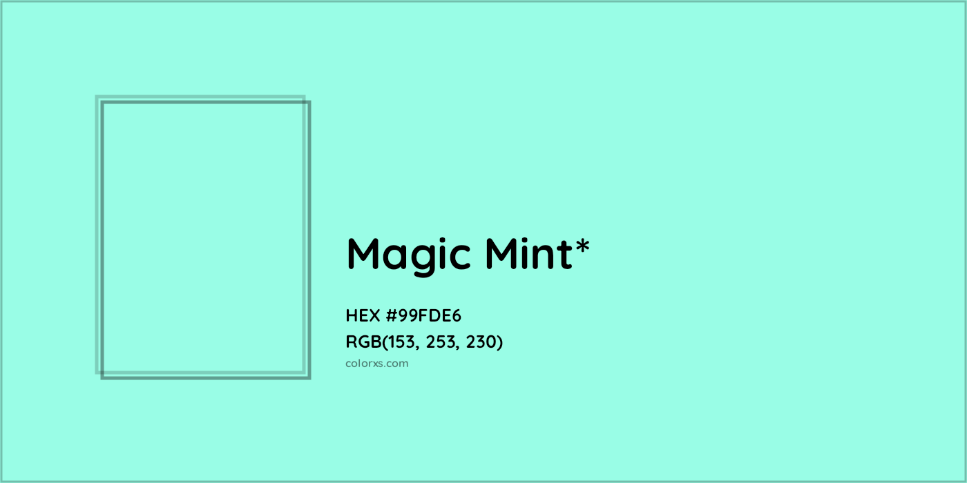 HEX #99FDE6 Color Name, Color Code, Palettes, Similar Paints, Images