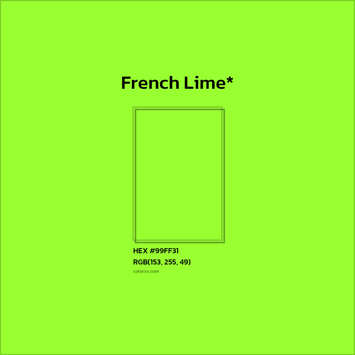 HEX #99FF31 Color Name, Color Code, Palettes, Similar Paints, Images