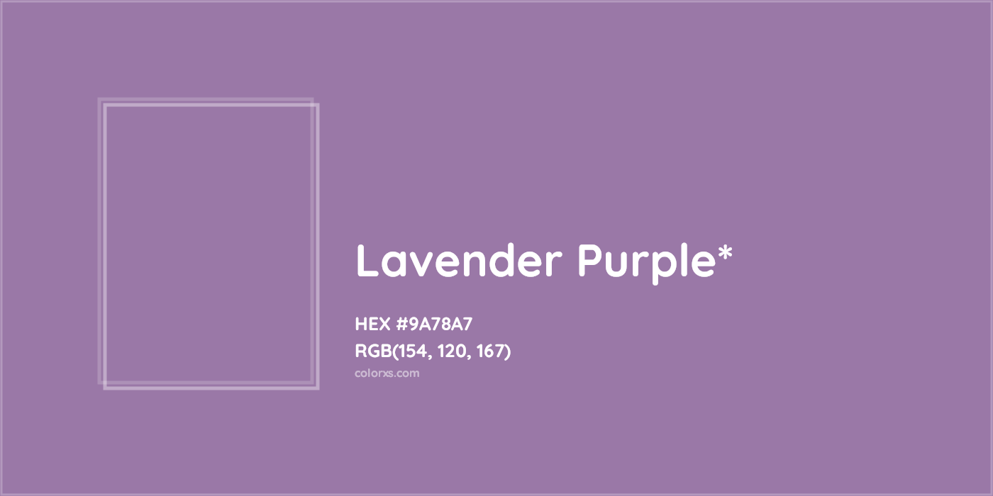 HEX #9A78A7 Color Name, Color Code, Palettes, Similar Paints, Images