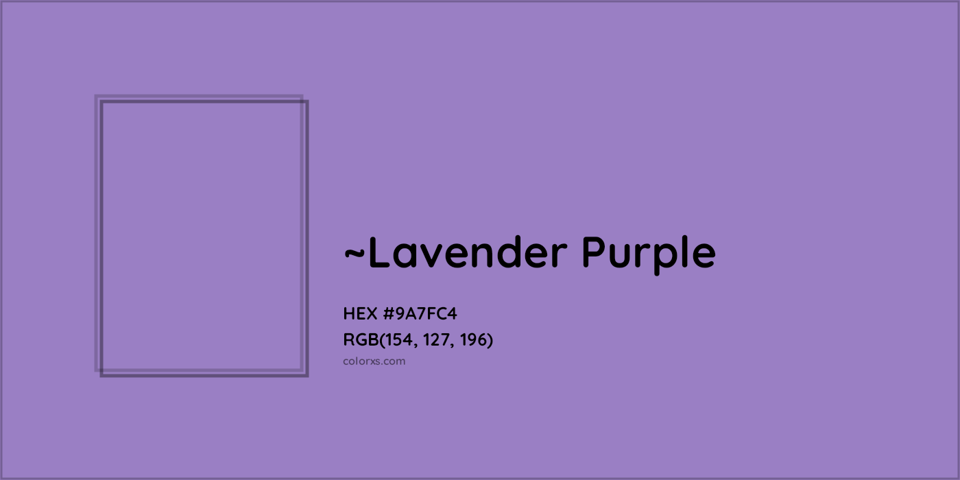 HEX #9A7FC4 Color Name, Color Code, Palettes, Similar Paints, Images