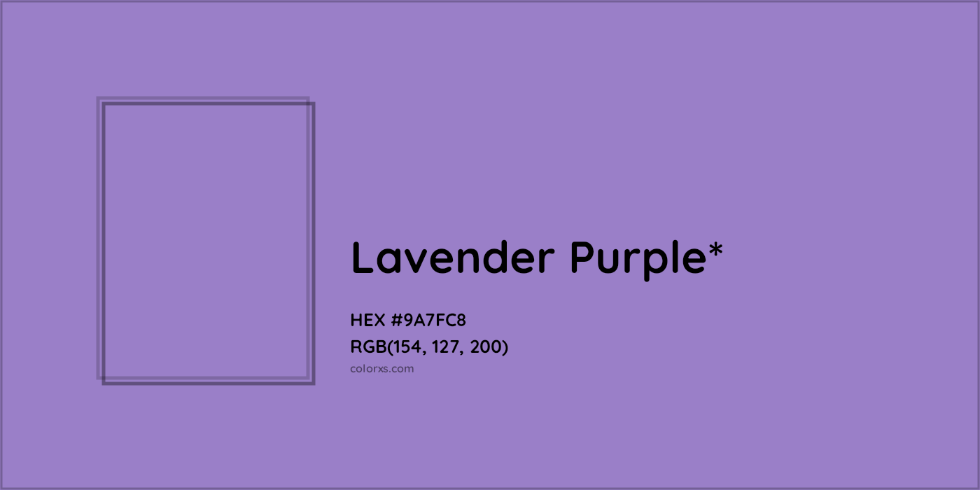 HEX #9A7FC8 Color Name, Color Code, Palettes, Similar Paints, Images