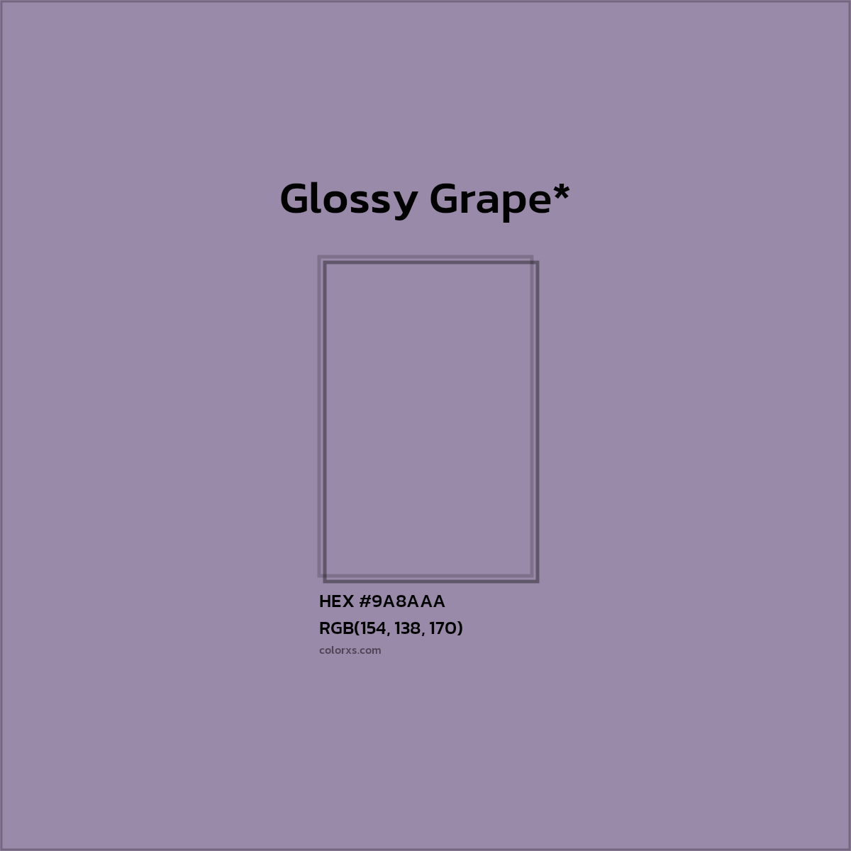 HEX #9A8AAA Color Name, Color Code, Palettes, Similar Paints, Images