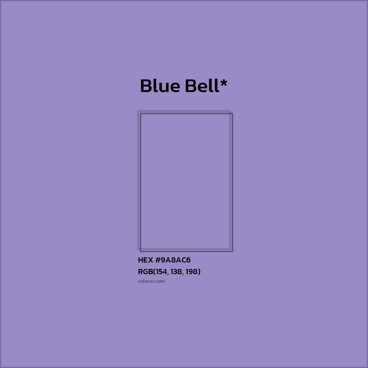 HEX #9A8AC6 Color Name, Color Code, Palettes, Similar Paints, Images