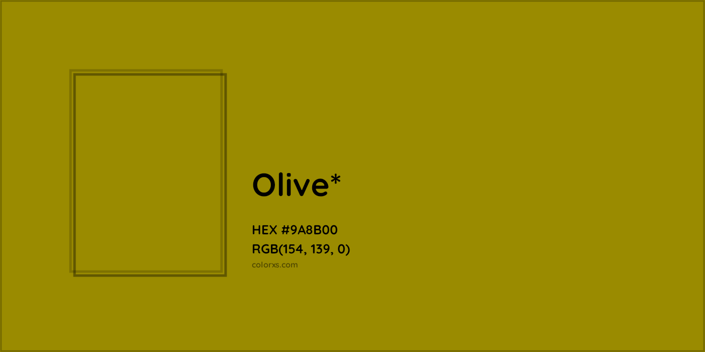 HEX #9A8B00 Color Name, Color Code, Palettes, Similar Paints, Images