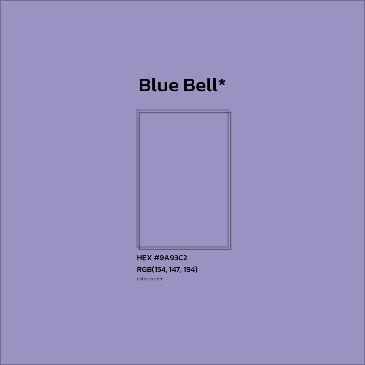 HEX #9A93C2 Color Name, Color Code, Palettes, Similar Paints, Images