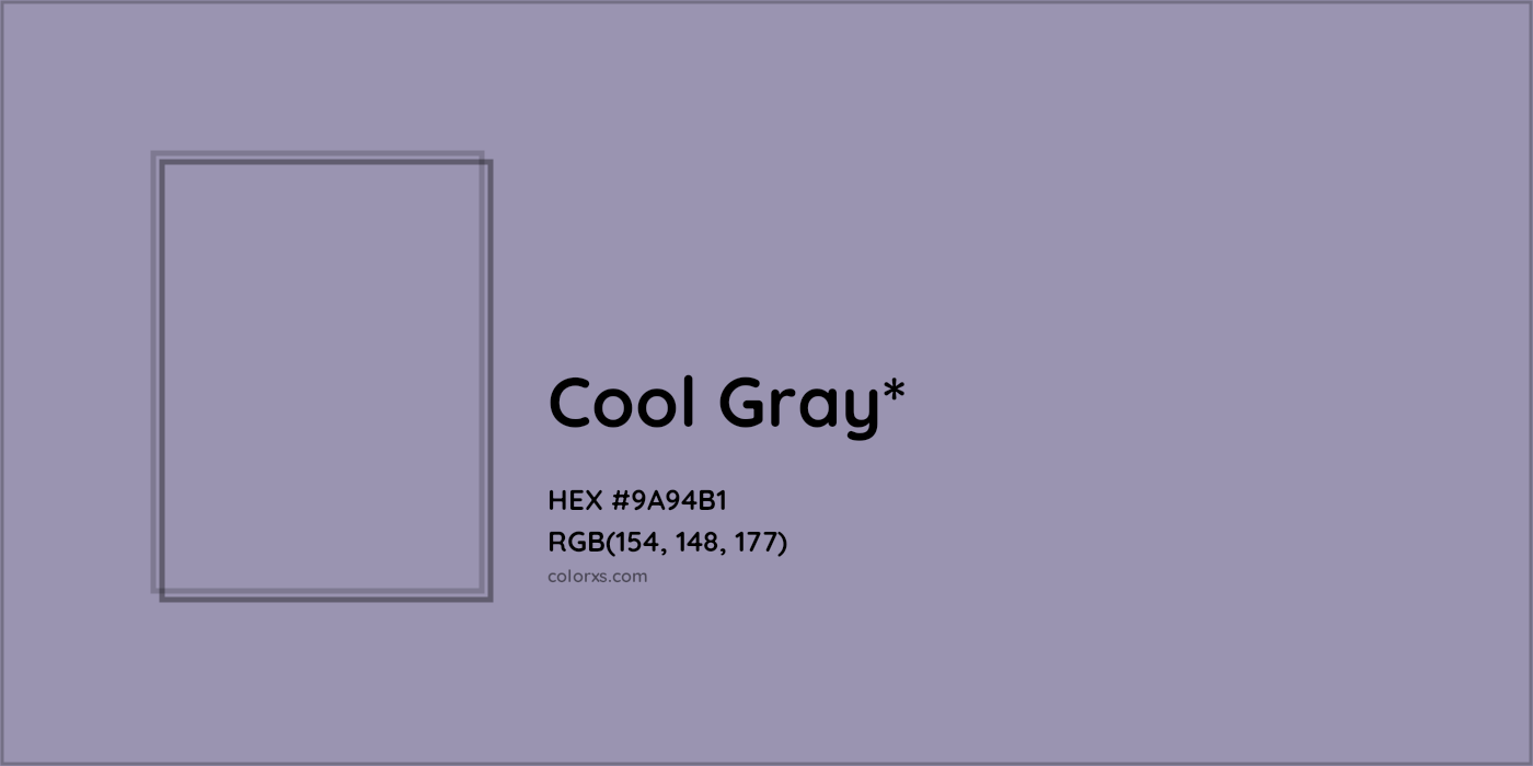 HEX #9A94B1 Color Name, Color Code, Palettes, Similar Paints, Images