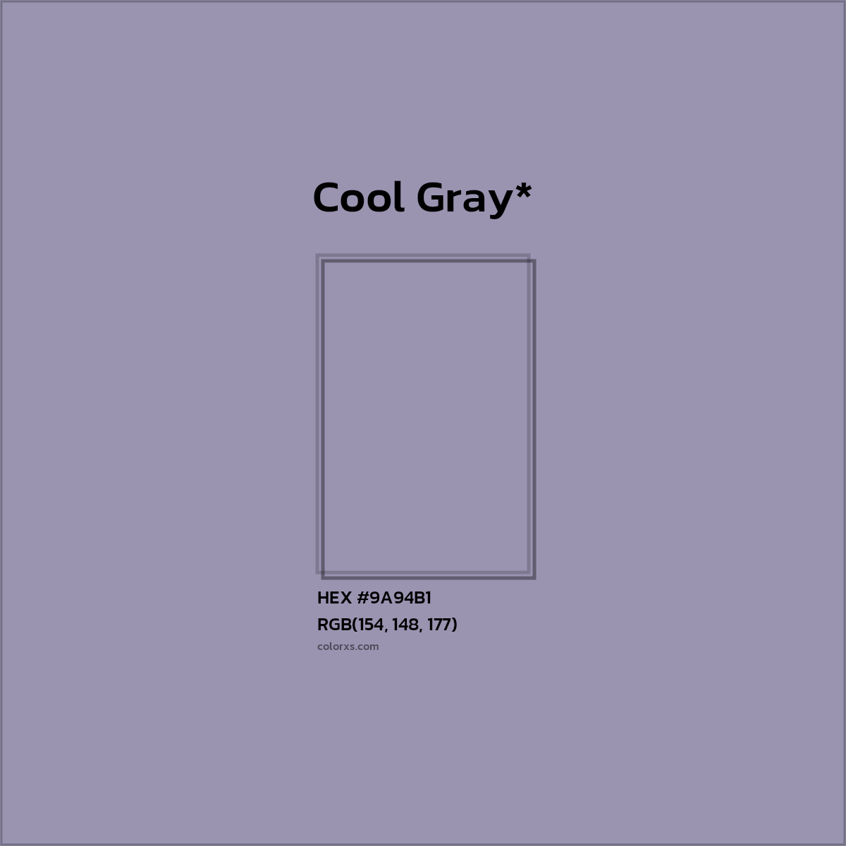 HEX #9A94B1 Color Name, Color Code, Palettes, Similar Paints, Images