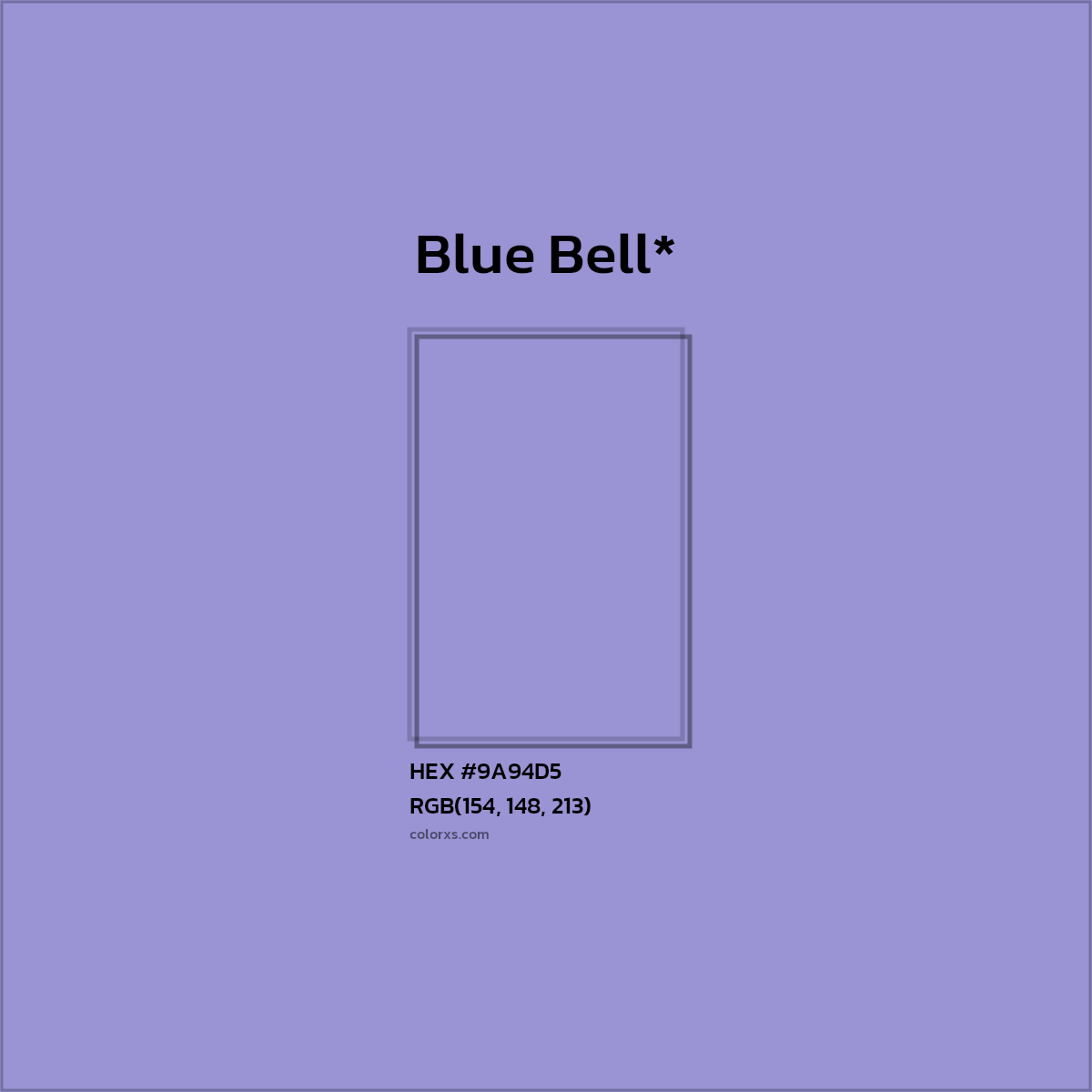 HEX #9A94D5 Color Name, Color Code, Palettes, Similar Paints, Images