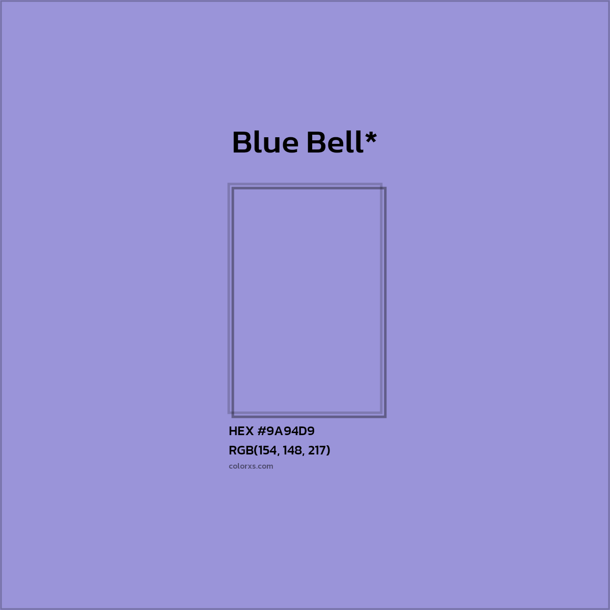 HEX #9A94D9 Color Name, Color Code, Palettes, Similar Paints, Images