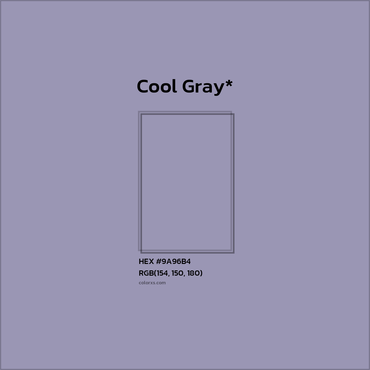 HEX #9A96B4 Color Name, Color Code, Palettes, Similar Paints, Images