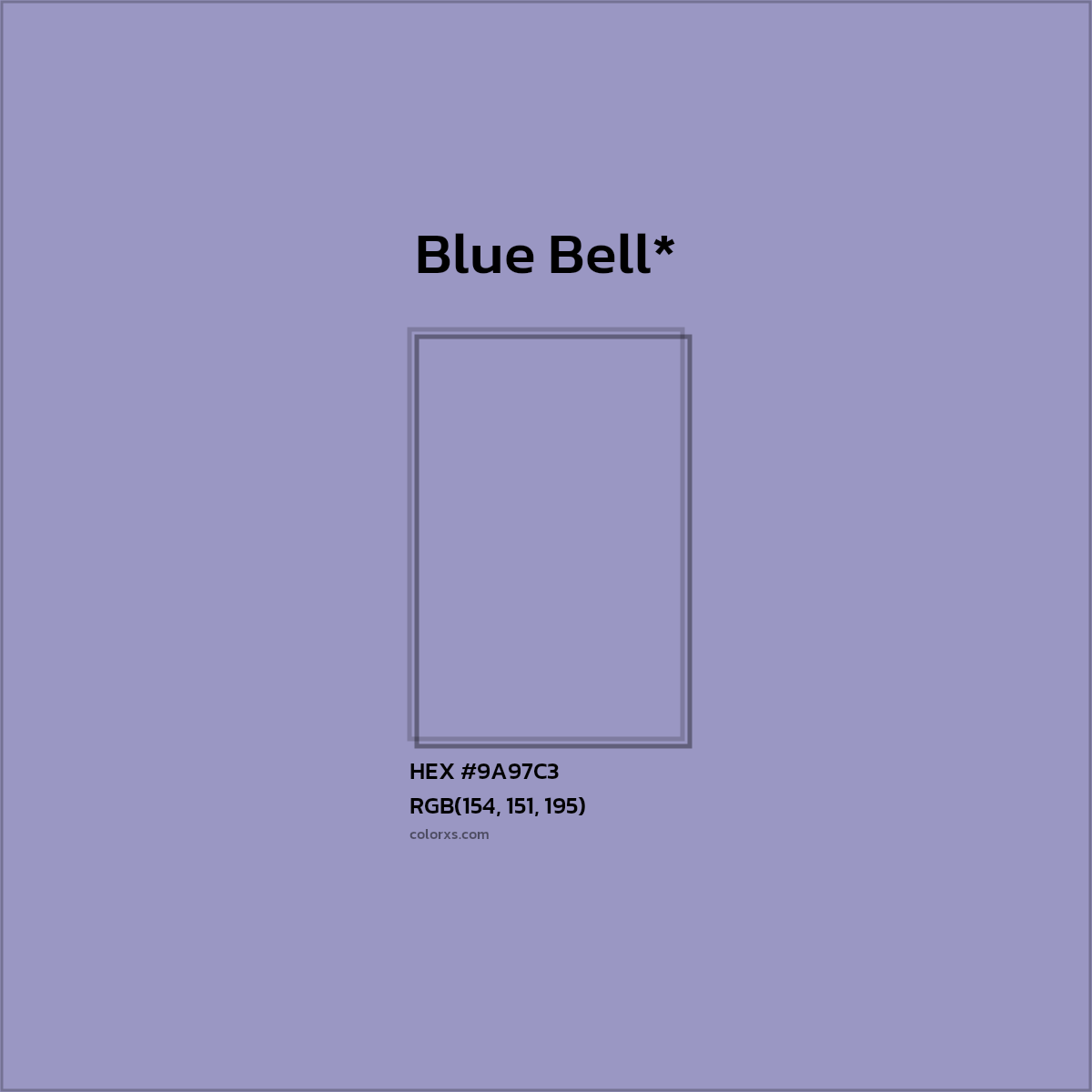 HEX #9A97C3 Color Name, Color Code, Palettes, Similar Paints, Images