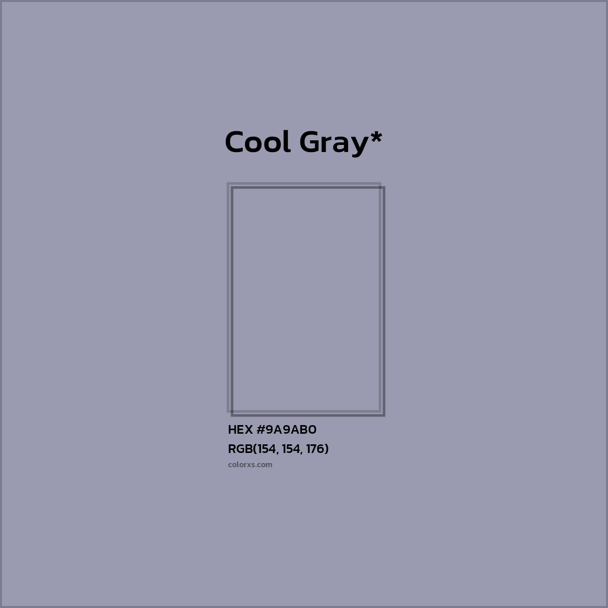 HEX #9A9AB0 Color Name, Color Code, Palettes, Similar Paints, Images