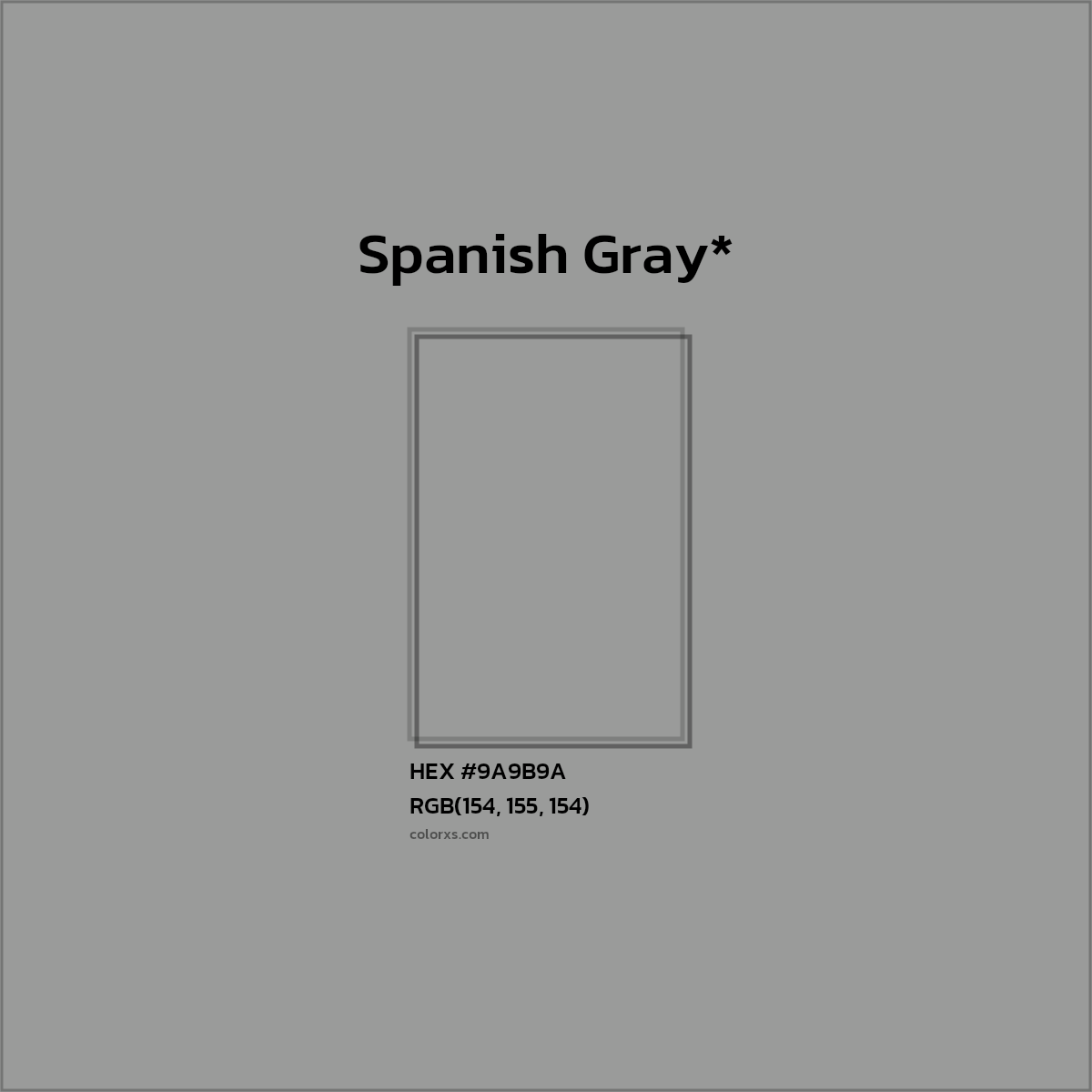 HEX #9A9B9A Color Name, Color Code, Palettes, Similar Paints, Images