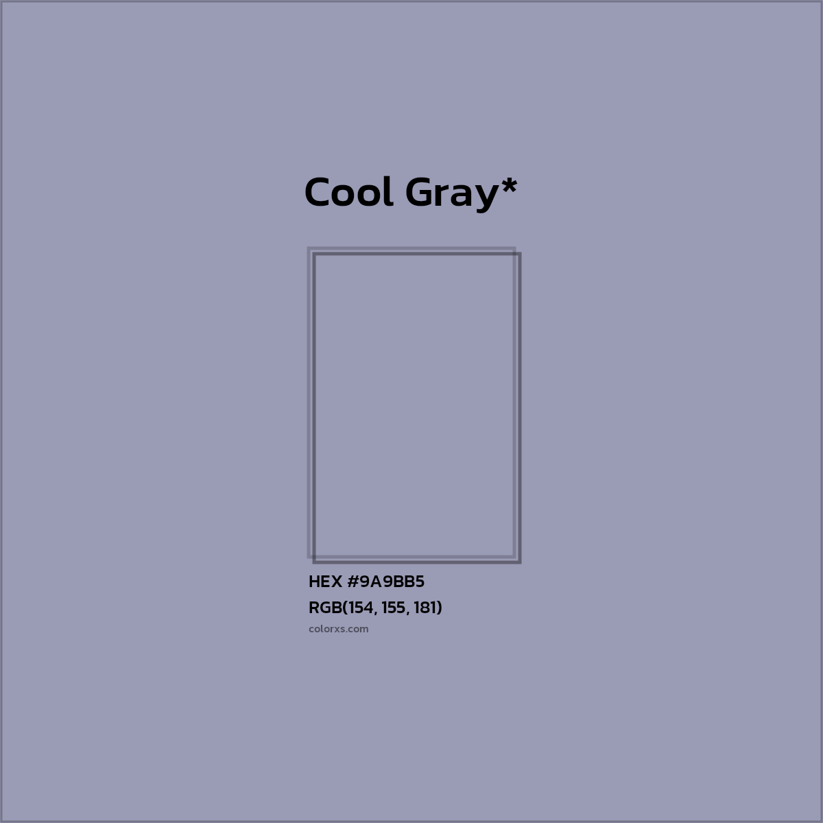 HEX #9A9BB5 Color Name, Color Code, Palettes, Similar Paints, Images
