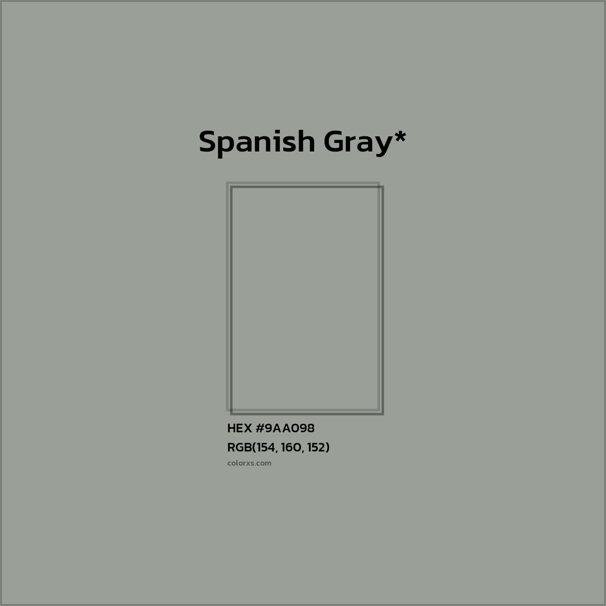 HEX #9AA098 Color Name, Color Code, Palettes, Similar Paints, Images