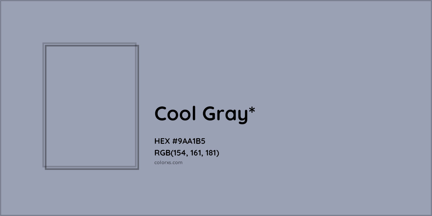 HEX #9AA1B5 Color Name, Color Code, Palettes, Similar Paints, Images