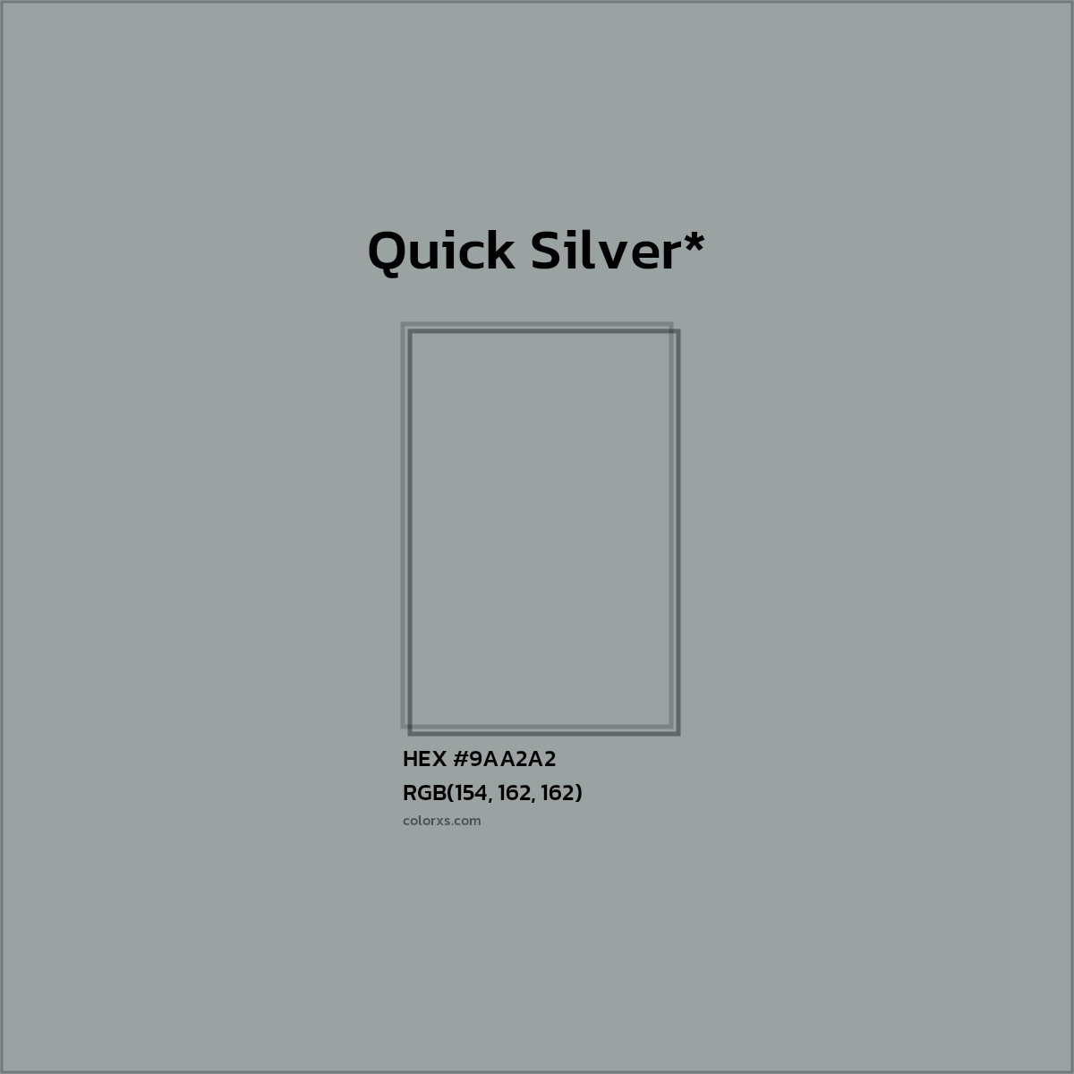 HEX #9AA2A2 Color Name, Color Code, Palettes, Similar Paints, Images