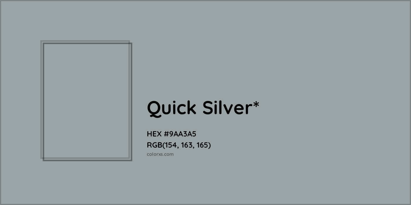 HEX #9AA3A5 Color Name, Color Code, Palettes, Similar Paints, Images