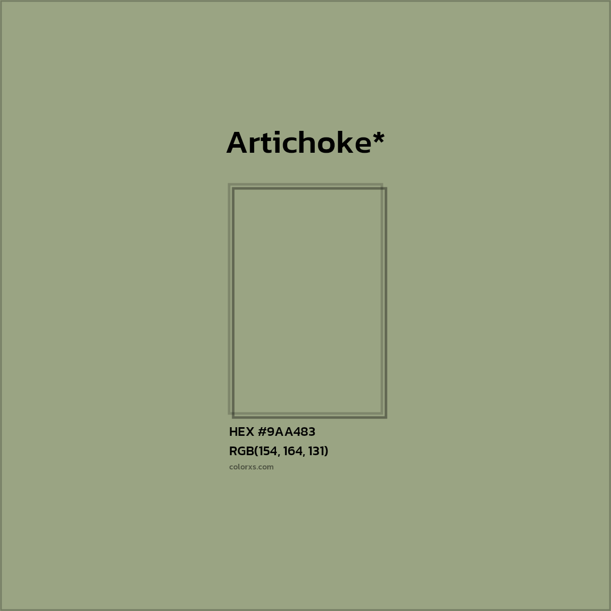 HEX #9AA483 Color Name, Color Code, Palettes, Similar Paints, Images