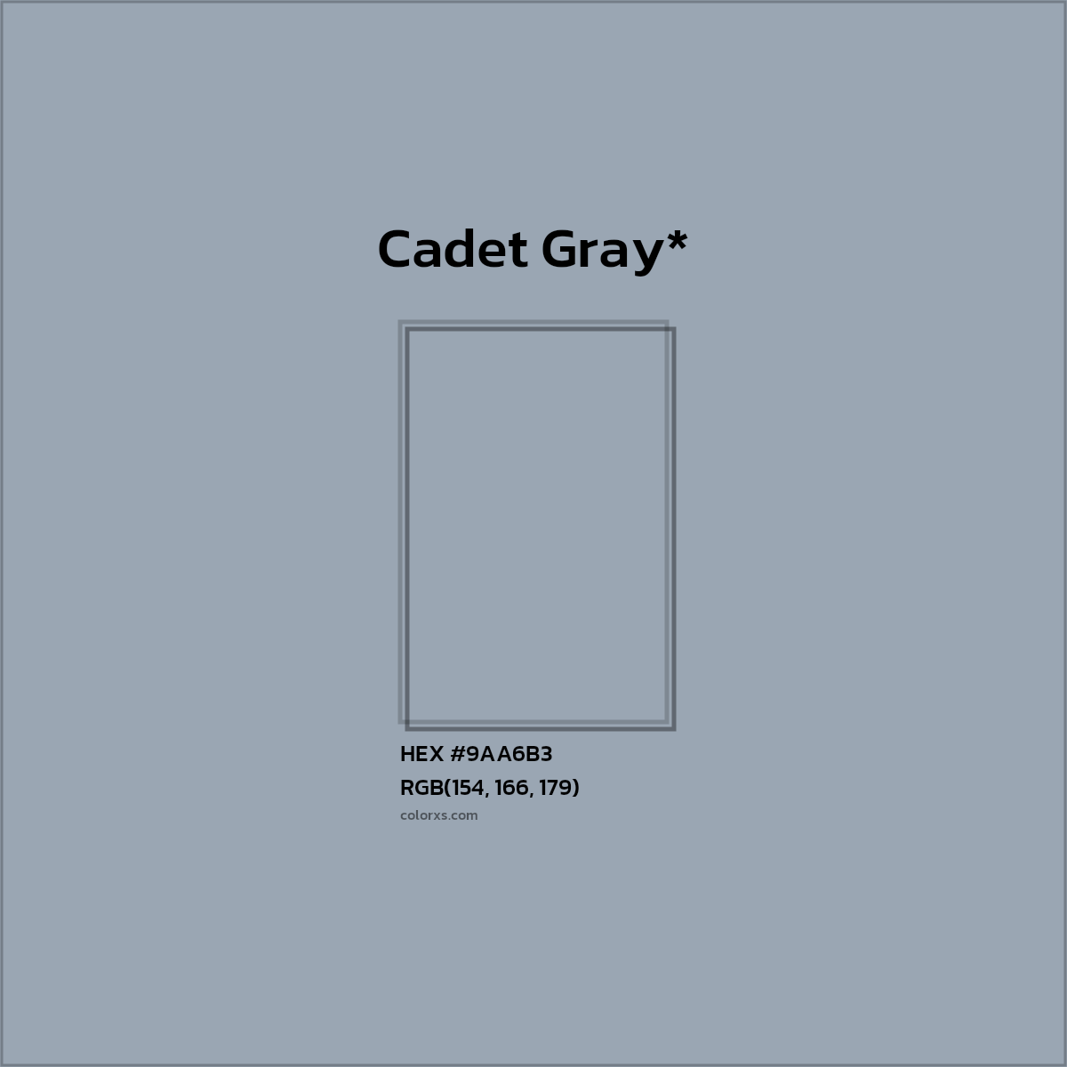 HEX #9AA6B3 Color Name, Color Code, Palettes, Similar Paints, Images
