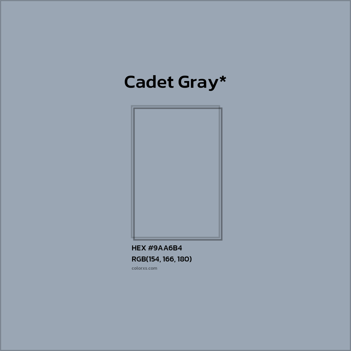 HEX #9AA6B4 Color Name, Color Code, Palettes, Similar Paints, Images