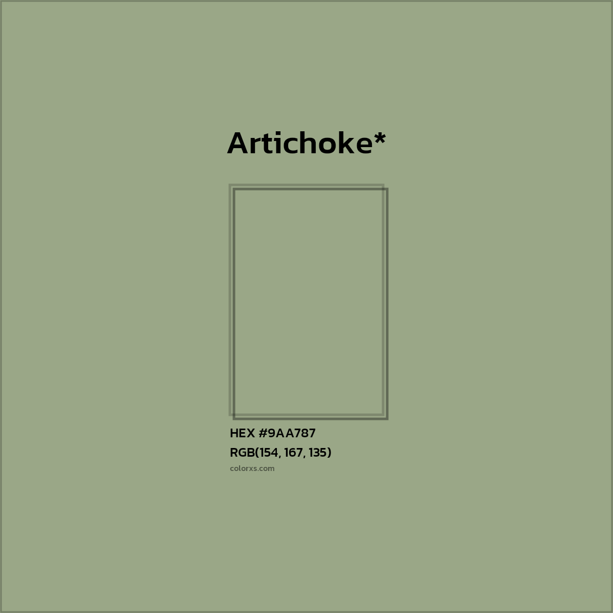 HEX #9AA787 Color Name, Color Code, Palettes, Similar Paints, Images