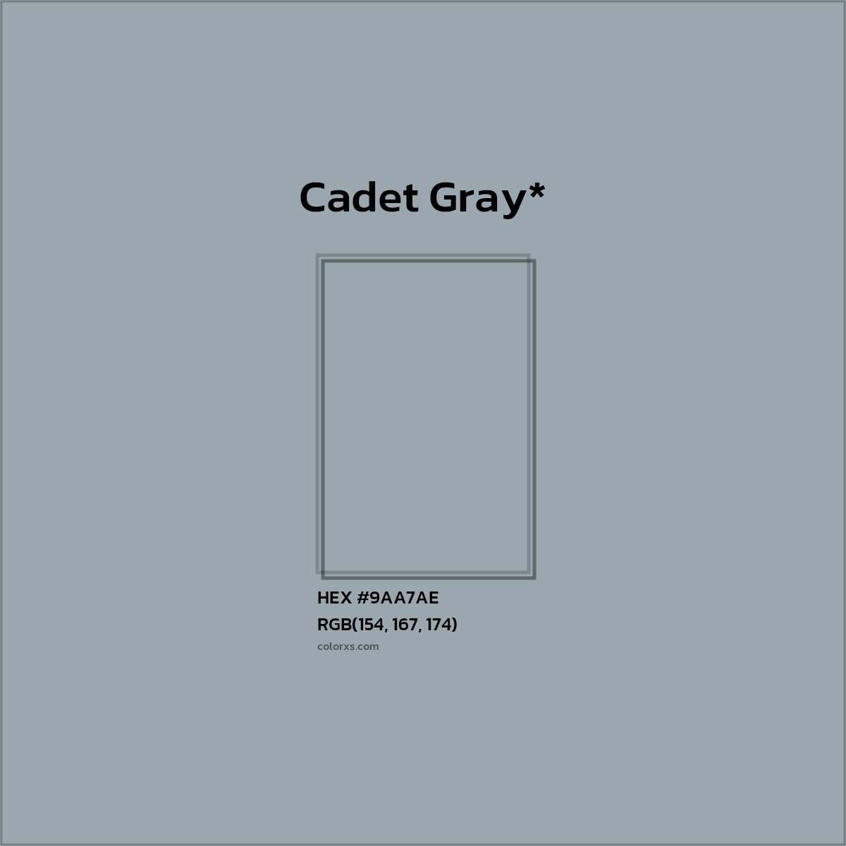 HEX #9AA7AE Color Name, Color Code, Palettes, Similar Paints, Images