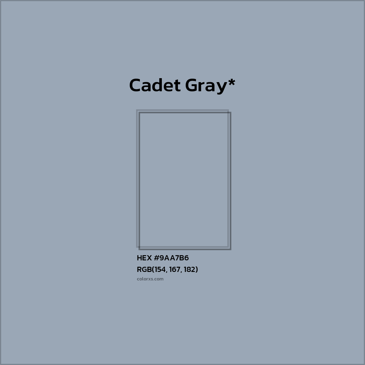 HEX #9AA7B6 Color Name, Color Code, Palettes, Similar Paints, Images