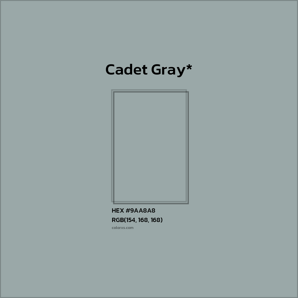 HEX #9AA8A8 Color Name, Color Code, Palettes, Similar Paints, Images