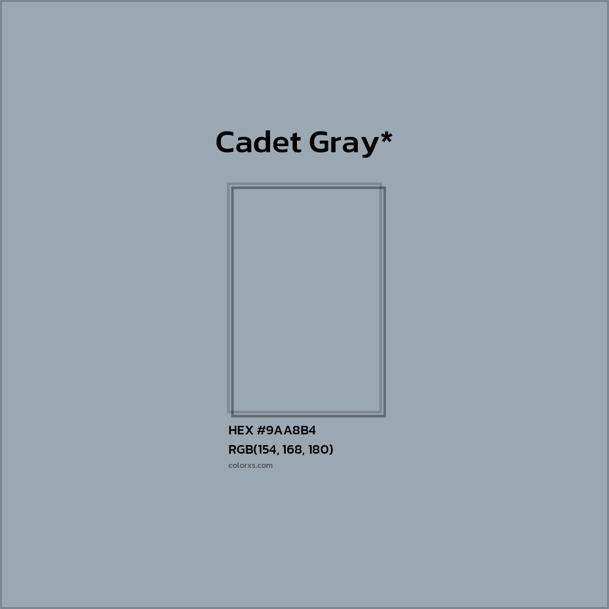 HEX #9AA8B4 Color Name, Color Code, Palettes, Similar Paints, Images