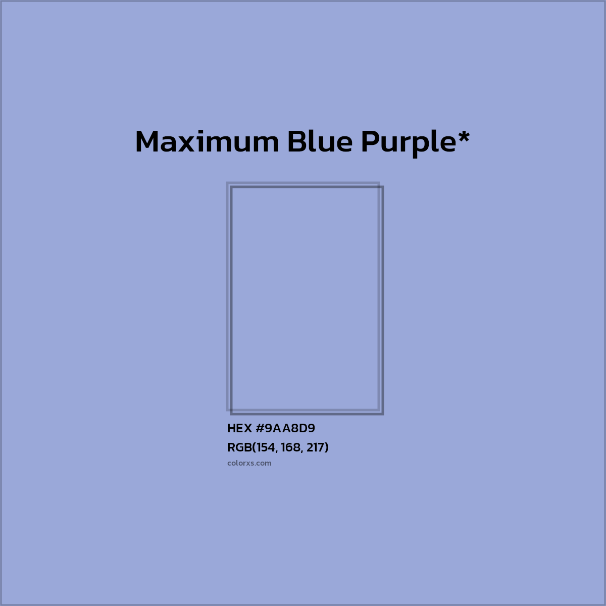 HEX #9AA8D9 Color Name, Color Code, Palettes, Similar Paints, Images