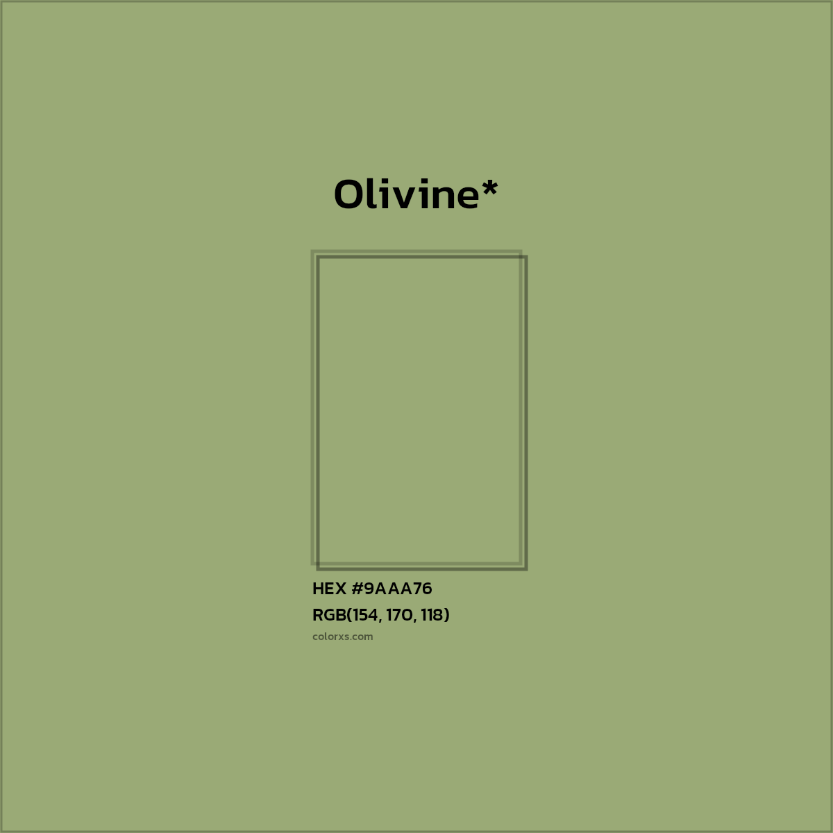 HEX #9AAA76 Color Name, Color Code, Palettes, Similar Paints, Images