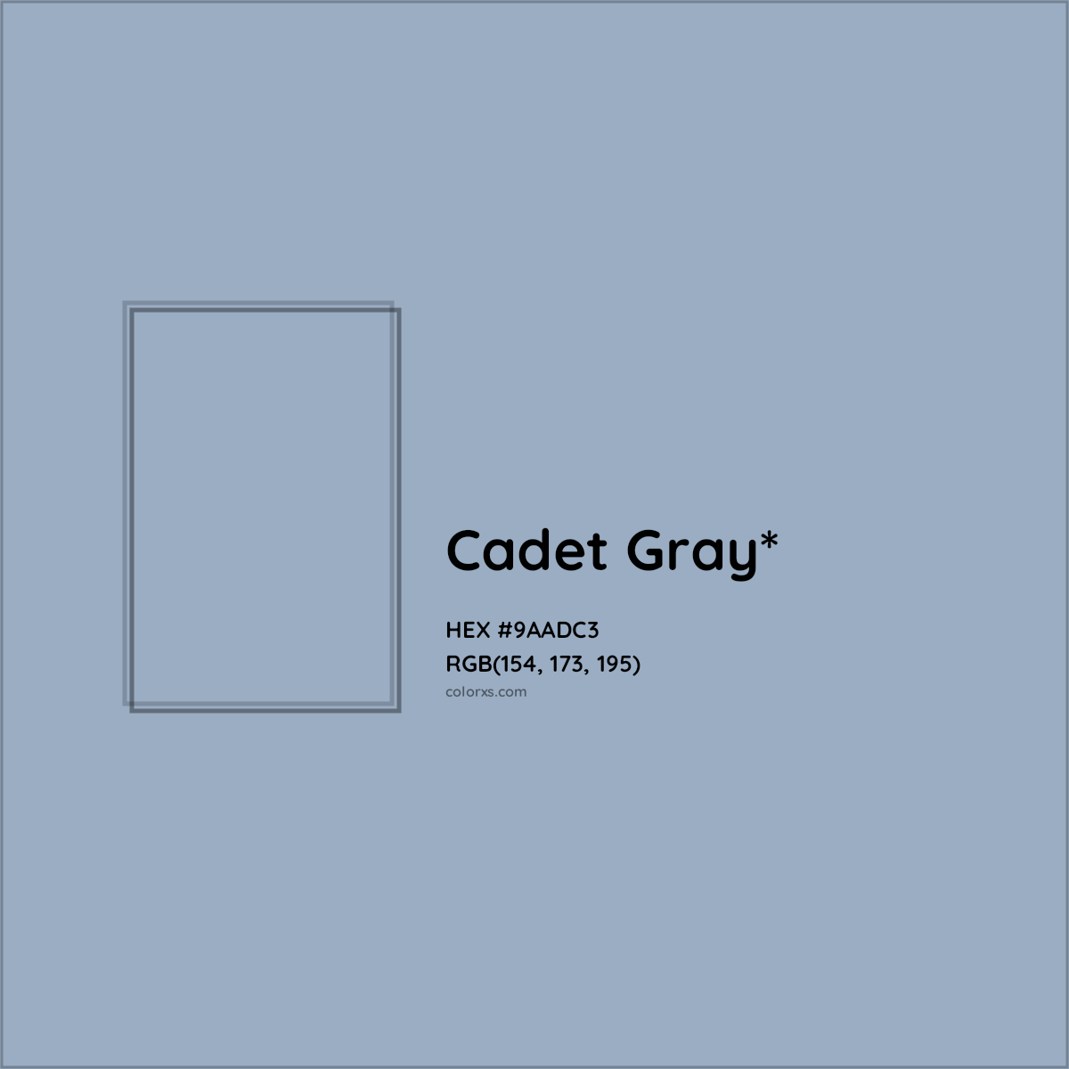 HEX #9AADC3 Color Name, Color Code, Palettes, Similar Paints, Images