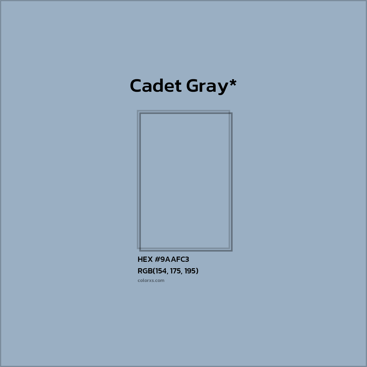 HEX #9AAFC3 Color Name, Color Code, Palettes, Similar Paints, Images
