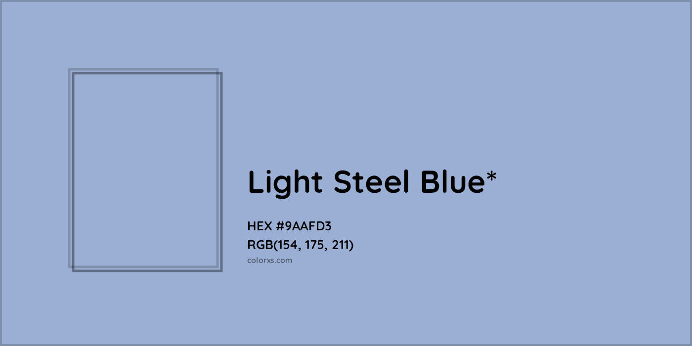 HEX #9AAFD3 Color Name, Color Code, Palettes, Similar Paints, Images